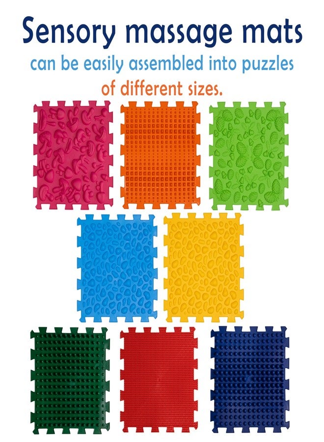 BIOL 8 pcs Orthopedic Floor Mat Massage Textured Mats Sensory Floor Tiles Mat for Autistic People Puzzle Rug Carpet (8) - Image 5